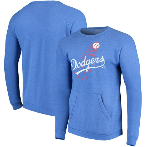 Los Angeles Dodgers Majestic Threads Cooperstown Collection Tri-Blend Pocket Fleece Sweatshirt - Royal