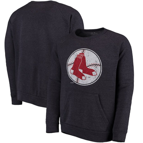Boston Red Sox Majestic Threads Cooperstown Collection Tri-Blend Pocket Fleece Sweatshirt - Navy