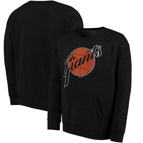 San Francisco Giants Majestic Threads Cooperstown Collection Tri-Blend Pocket Fleece Sweatshirt - Black