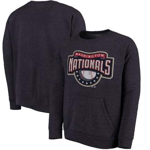 Washington Nationals Majestic Threads Cooperstown Collection Tri-Blend Pocket Fleece Sweatshirt - Navy