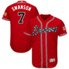 Dansby Swanson Atlanta Braves Majestic Home Flex Base Authentic Collection Player Jersey