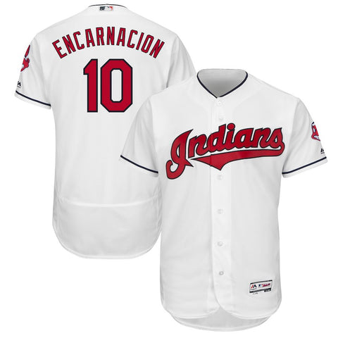 Edwin Encarnacion Cleveland Indians Majestic Home Authentic Collection Flex Base Player Jersey - White