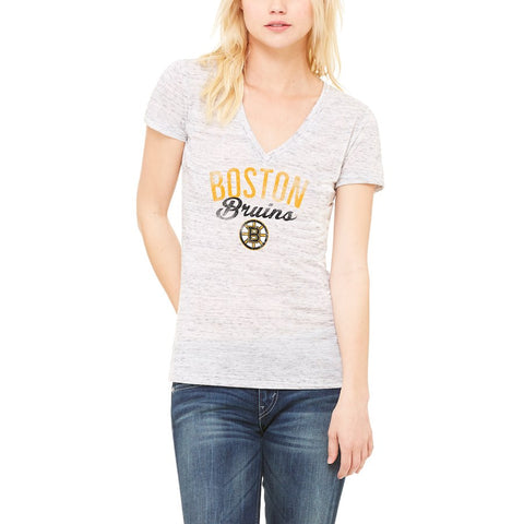 Boston Bruins Let Loose by RNL Women's Endless T-Shirt - White Marble