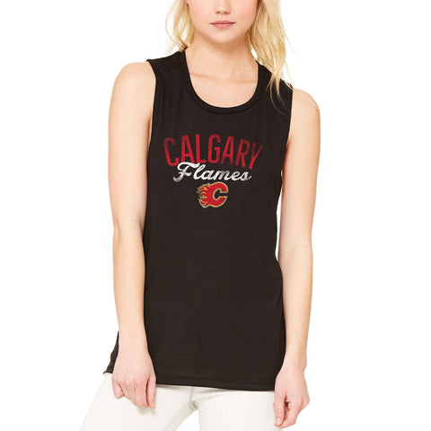 Calgary Flames Let Loose by RNL Women's Endless Muscle Tank Top - Black