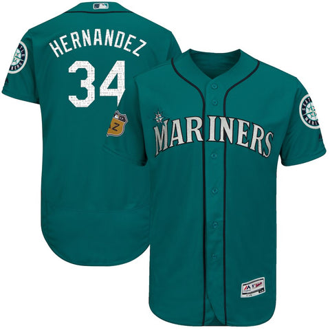 Felix Hernandez Seattle Mariners Majestic 2017 Spring Training Authentic Flex Base Player Jersey - Aqua