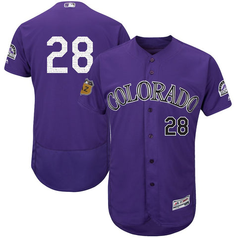 Nolan Arenado Colorado Rockies Majestic 2017 Spring Training Authentic Flex Base Player Jersey - Purple