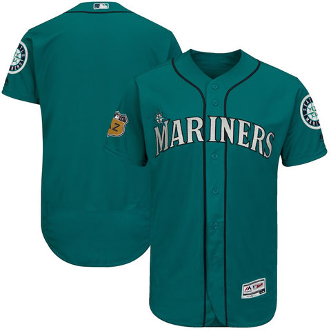 Seattle Mariners Majestic 2017 Spring Training Authentic Flex Base Team Jersey - Aqua