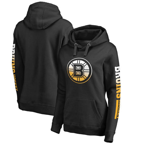 Boston Bruins   Women's Plus Size Gradient Logo Pullover Hoodie - Black