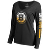 Boston Bruins   Women's Gradient Logo Long Sleeve V-Neck T-Shirt - Black