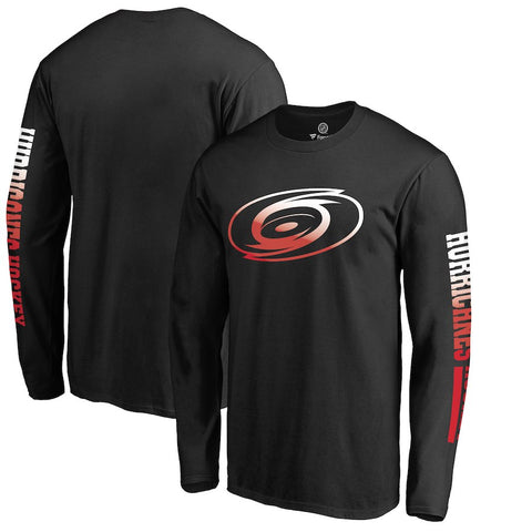 Carolina Hurricanes   Gradient Logo Long Sleeve T-Shirt - Black