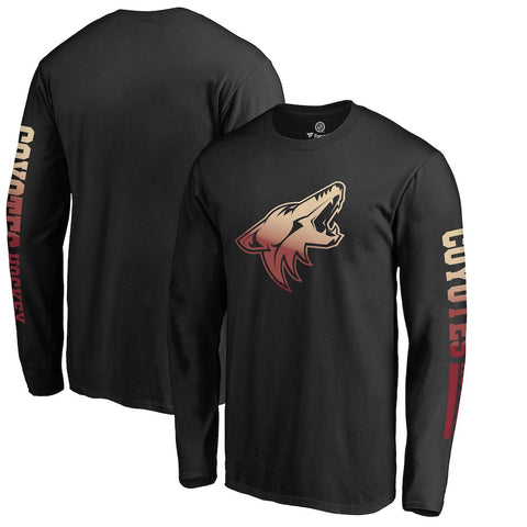 Arizona Coyotes   Gradient Logo Long Sleeve T-Shirt - Black