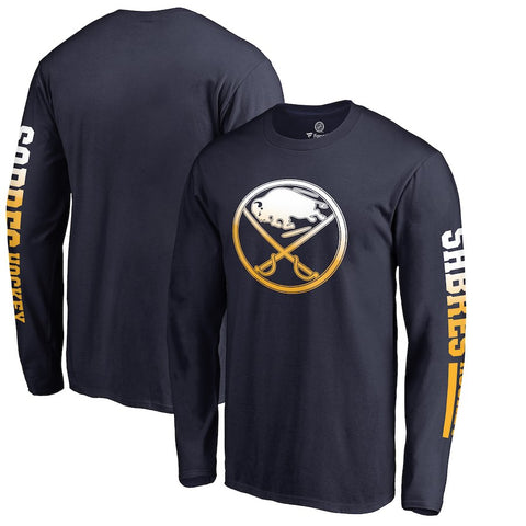 Buffalo Sabres   Gradient Logo Long Sleeve T-Shirt - Navy