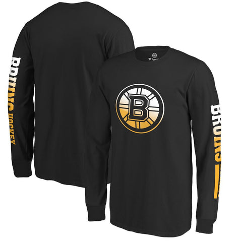 Boston Bruins   Youth Gradient Logo Long Sleeve T-Shirt - Black