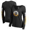 Boston Bruins   Women's Gradient Logo Long Sleeve V-Neck T-Shirt - Black