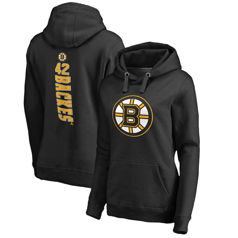 David Backes Boston Bruins   Women's Backer Pullover Hoodie - Black