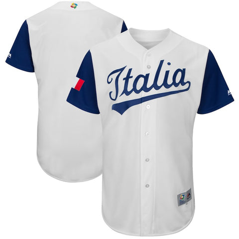 Italy Baseball Majestic 2017 World Baseball Classic Authentic Team Jersey - White