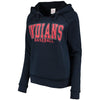 Cleveland Indians 5th & Ocean by New Era Women's Defense Raglan Pullover Hoodie - Navy