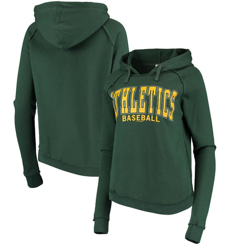 Oakland Athletics 5th & Ocean by New Era Women's Defense Raglan Pullover Hoodie - Forest Green