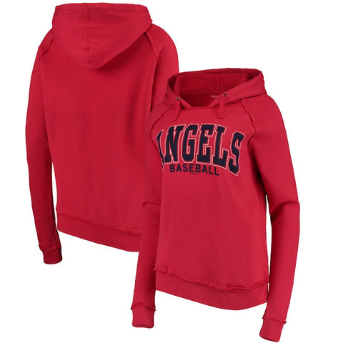 Los Angeles Angels 5th & Ocean by New Era Women's Defense Raglan Pullover Hoodie - Red