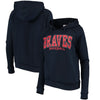 Atlanta Braves 5th & Ocean by New Era Women's Defense Raglan Pullover Hoodie - Navy