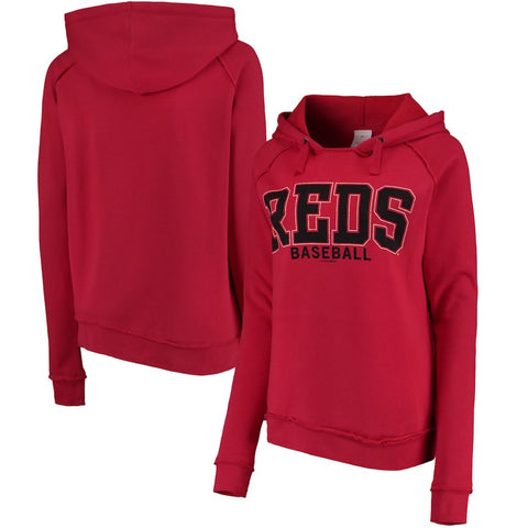 Cincinnati Reds 5th & Ocean by New Era Women's Defense Raglan Pullover Hoodie - Red