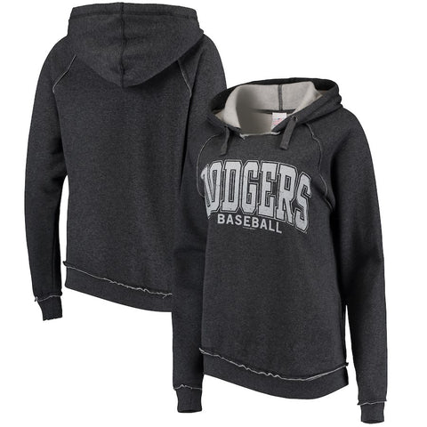 Los Angeles Dodgers 5th & Ocean by New Era Women's Defense Raglan Pullover Hoodie - Charcoal