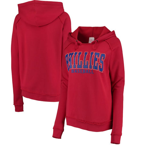 Philadelphia Phillies 5th & Ocean by New Era Women's Defense Raglan Pullover Hoodie - Red
