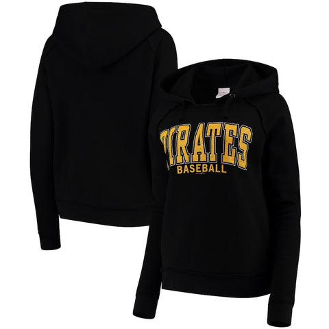 Pittsburgh Pirates 5th & Ocean by New Era Women's Defense Raglan Pullover Hoodie - Black