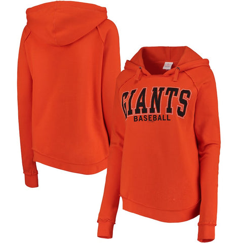 San Francisco Giants 5th & Ocean by New Era Women's Defense Raglan Pullover Hoodie - Orange