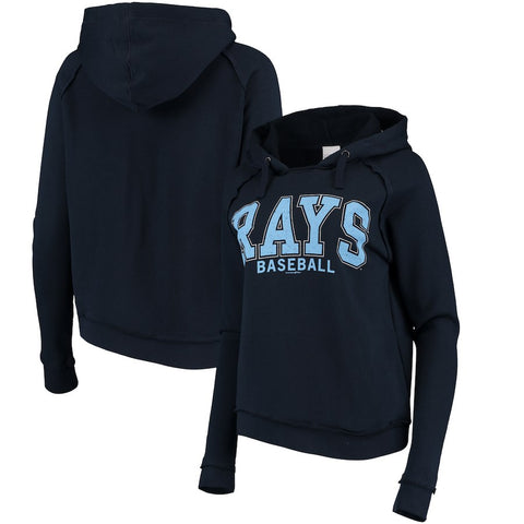 Tampa Bay Rays 5th & Ocean by New Era Women's Defense Raglan Pullover Hoodie - Navy