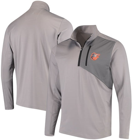 Baltimore Orioles Cutter & Buck Shaw Hybrid DryTec Half-Zip Jacket - Gray