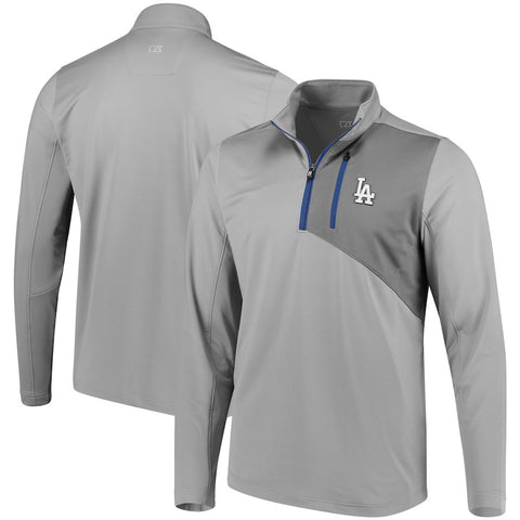 Los Angeles Dodgers Cutter & Buck Shaw Hybrid DryTec Half-Zip Jacket - Gray