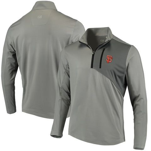 San Francisco Giants Cutter & Buck Shaw Hybrid DryTec Half-Zip Jacket - Gray