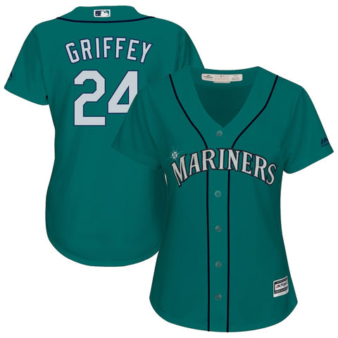Ken Griffey Jr. Seattle Mariners Majestic Women's Cool Base Player Jersey - Aqua