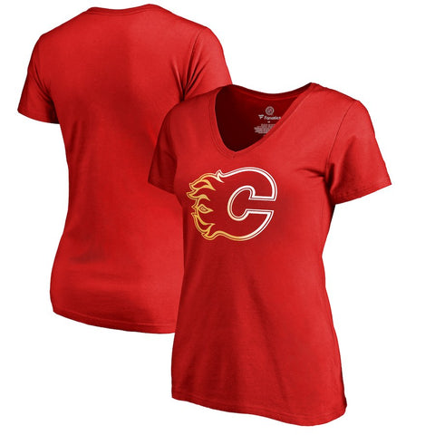Calgary Flames   Women's Plus Sizes Gradient Logo T-Shirt - Red