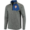 New York Mets   Static Quarter-Zip Pullover Jacket - Heathered Gray