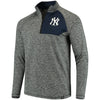 New York Yankees   Static Quarter-Zip Pullover Jacket - Heathered Gray