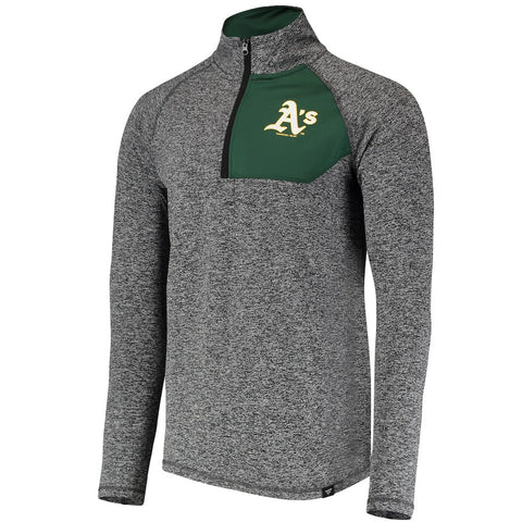 Oakland Athletics   Static Quarter-Zip Pullover Jacket - Heathered Gray