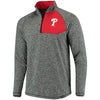 Philadelphia Phillies   Static Quarter-Zip Pullover Jacket - Heathered Gray