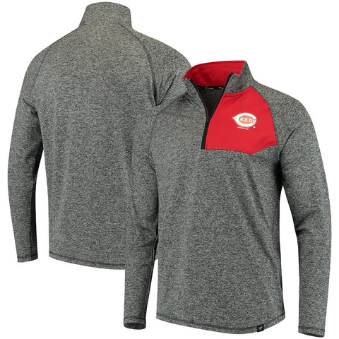 Cincinnati Reds   Static Quarter-Zip Pullover Jacket - Heathered Gray