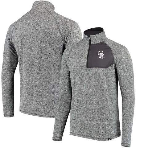Colorado Rockies   Static Quarter-Zip Pullover Jacket - Heathered Gray