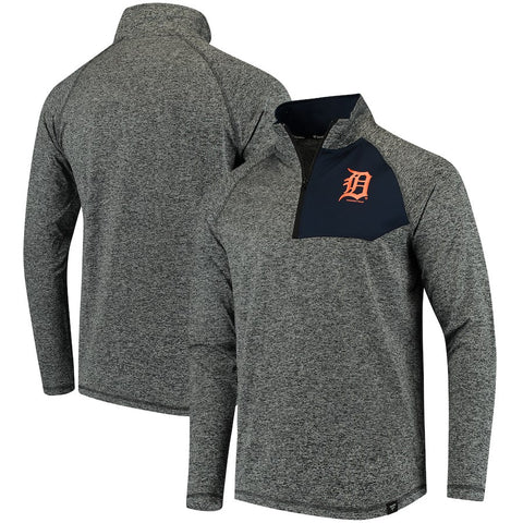 Detroit Tigers   Static Quarter-Zip Pullover Jacket - Heathered Gray