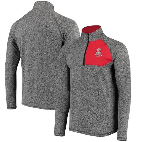 Los Angeles Angels   Static Quarter-Zip Pullover Jacket - Heathered Gray