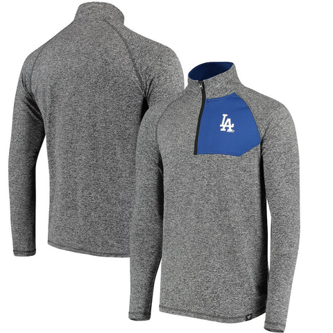 Los Angeles Dodgers   Static Quarter-Zip Pullover Jacket - Heathered Gray