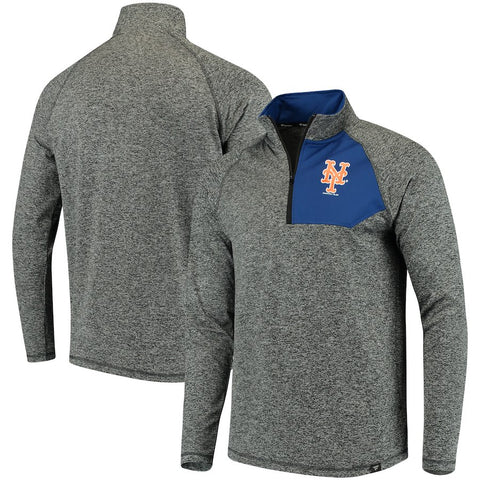 New York Mets   Static Quarter-Zip Pullover Jacket - Heathered Gray