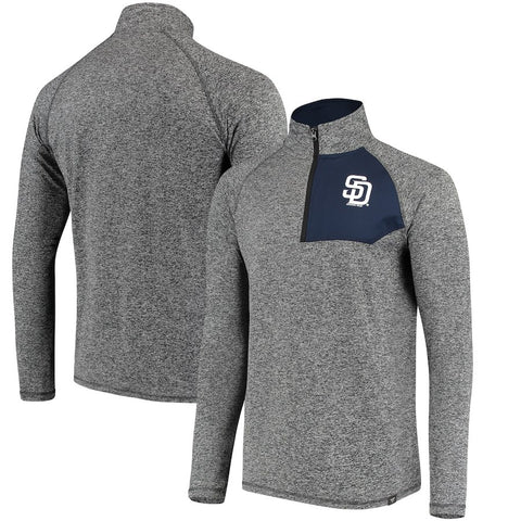 San Diego Padres   Static Quarter-Zip Pullover Jacket - Heathered Gray