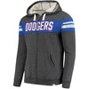 Los Angeles Dodgers   True Classics Full-Zip Hoodie - Heathered Charcoal
