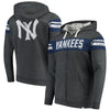 New York Yankees   True Classics Full-Zip Hoodie - Heathered Charcoal