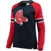 Boston Red Sox   Women's Iconic Fleece Crew Sweatshirt - Navy/Red