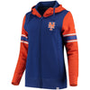 New York Mets   Women's Iconic Full-Zip Hoodie - Royal/Orange